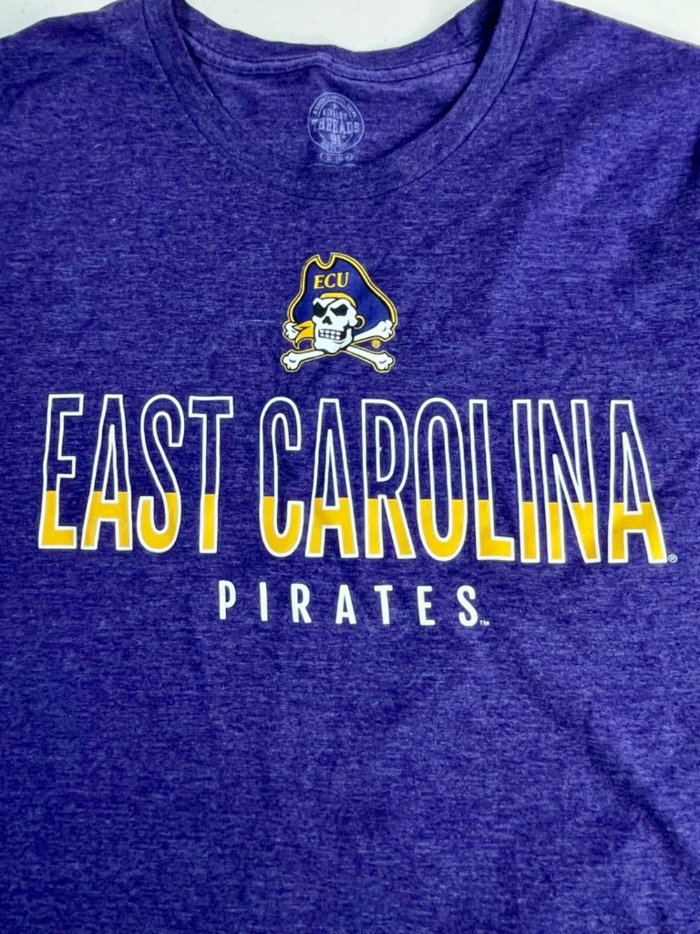 Hanes Purple East Carolina Pirates T-Shirt size 2X - Picture 3 of 7